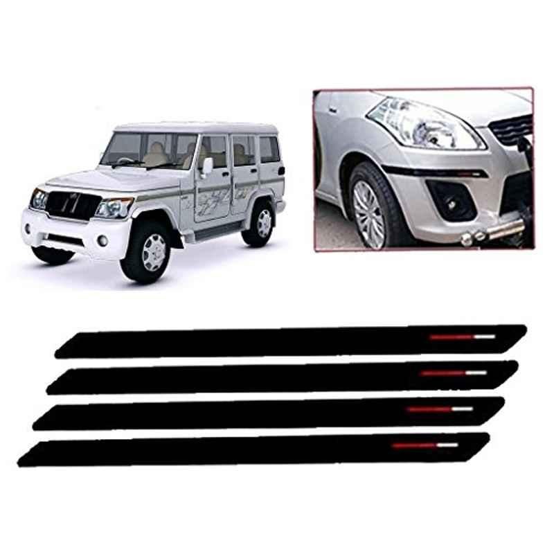 Kozdiko 4 Pcs Black & Red Bumper Protector Set for Mahindra Bolero XL