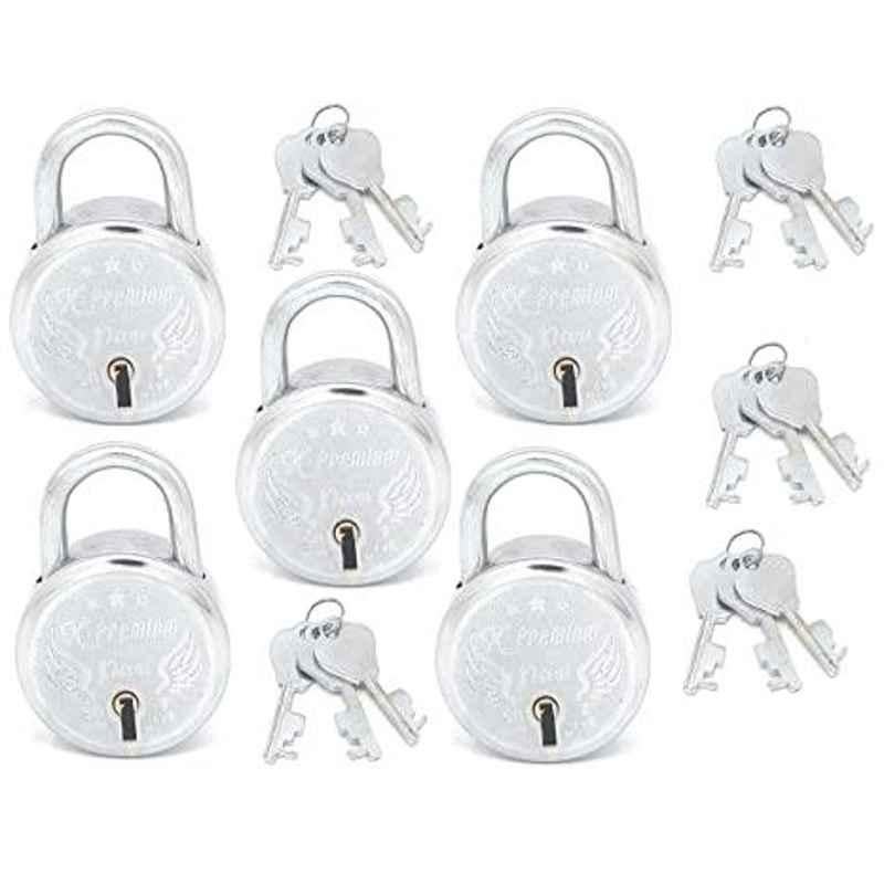 Smart Shophar 50mm Steel Silver x-Premium Padlock, SLK80PD-XPRE-SL50-P5 (Pack of 5)