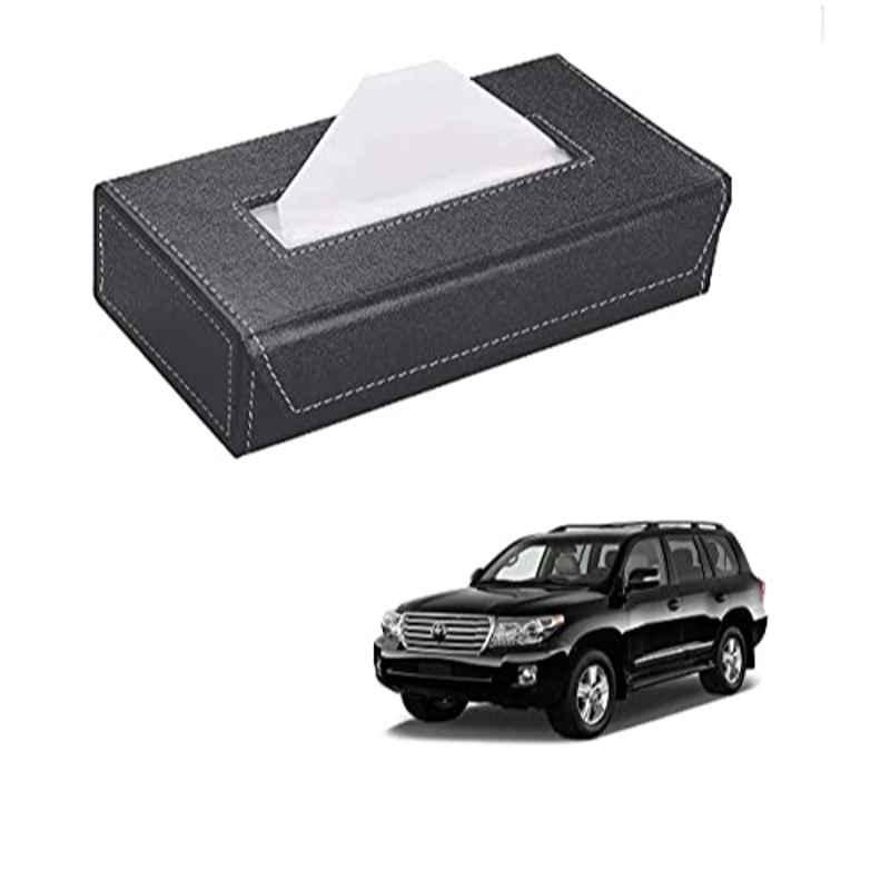 Kozdiko 100 Pulls PU Leather Grey Car Tissue Paper Box with 200 Sheets for Toyota Land Cruiser