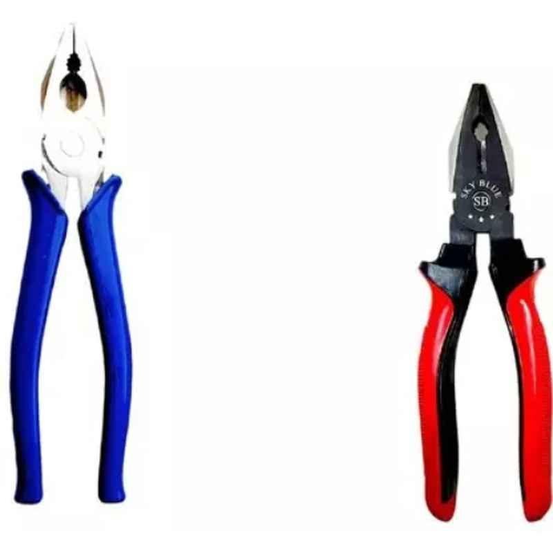 Sky Blue 2 Pcs 7.8 inch Lineman Plier Combo, SBE_PLIER_COMBO_MOD_00222