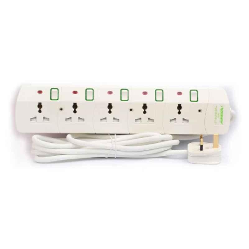 Terminator 3m 13A 5 Way Universal Power Extension Socket, TPB 5G