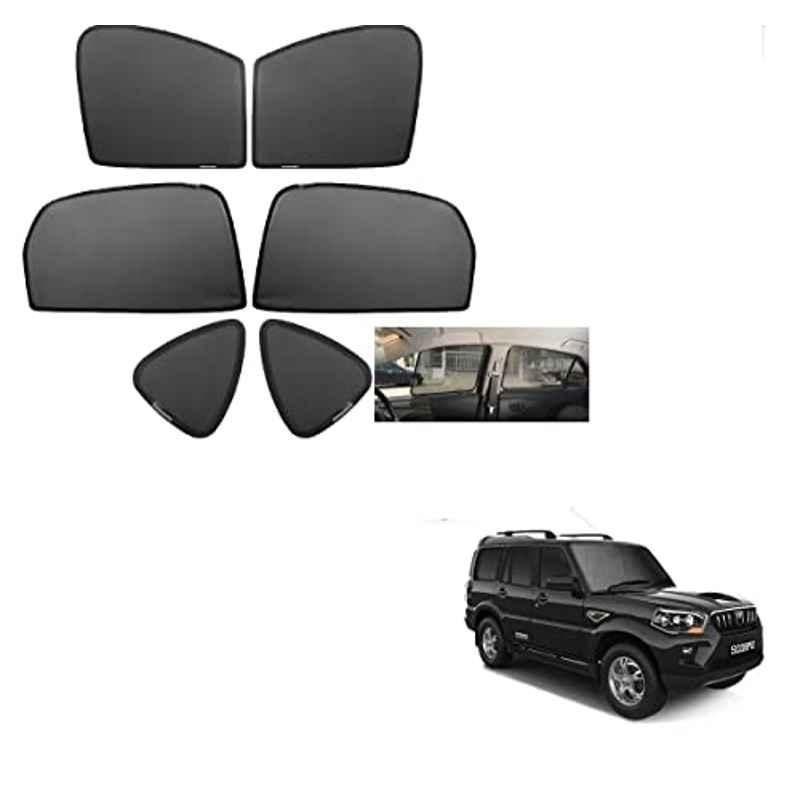 Kozdiko 4 Pcs Mesh Black Non-Magnetic Car Sun Shade Set for Mahindra New Scorpio