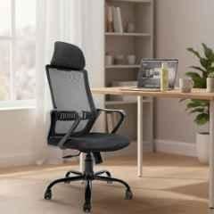 Cellbell Desire Pro Mesh High Back Black Ergonomic Chair with Lumbar Support & Height Adjustable, CBHKFOC14480