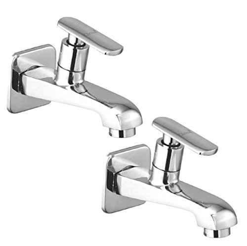 Buy Oleanna Speed Brass Silver Chrome Finish Foam Flow Long Body Bib Cock With Wall Flange Pack 7238