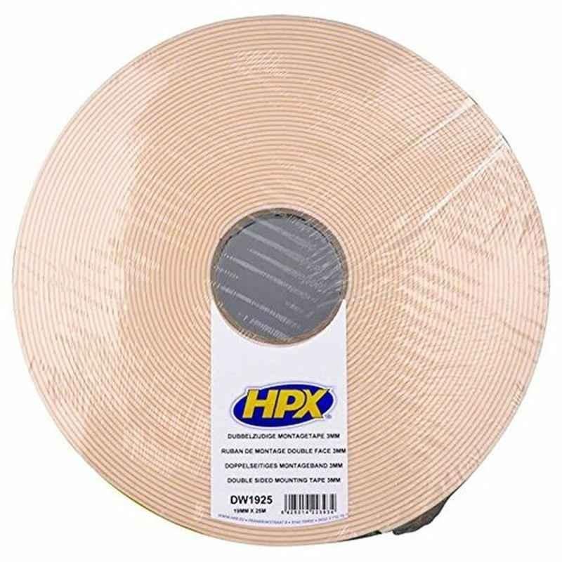 HPX Double Sided Tape, DW1925, 19 mmx25 m, White