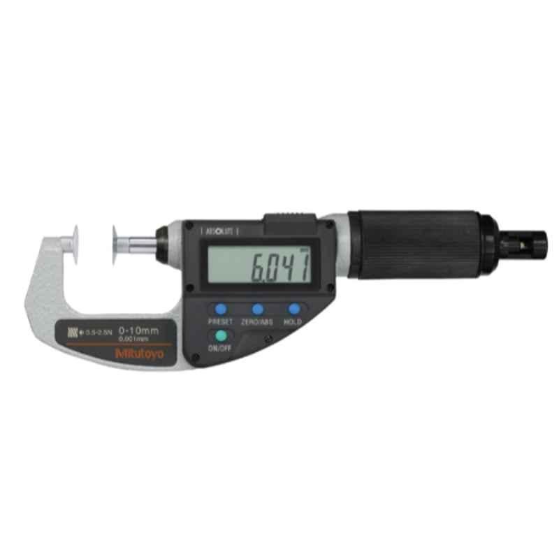 Mitutoyo 0-10mm Non-Rotating Spindle Disk Digital Micrometer, 227-223