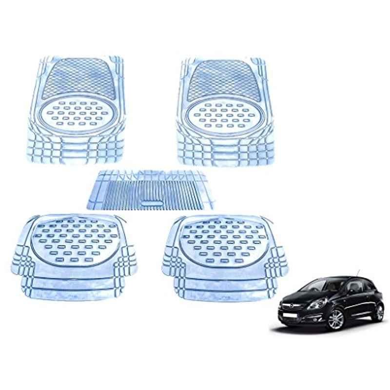 Kozdiko 5 Pcs 6605 PVC & Rubber Clear Car Foot Mat Set for Opel Corsa