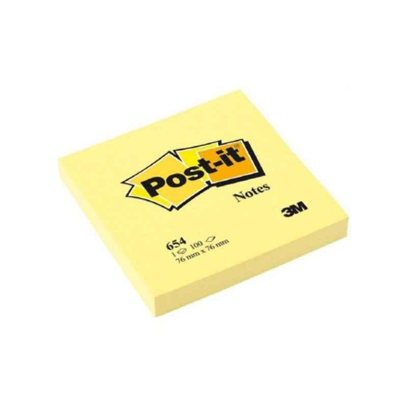 3M Post-it 654 3x3 inch Canary Yellow Note Pad