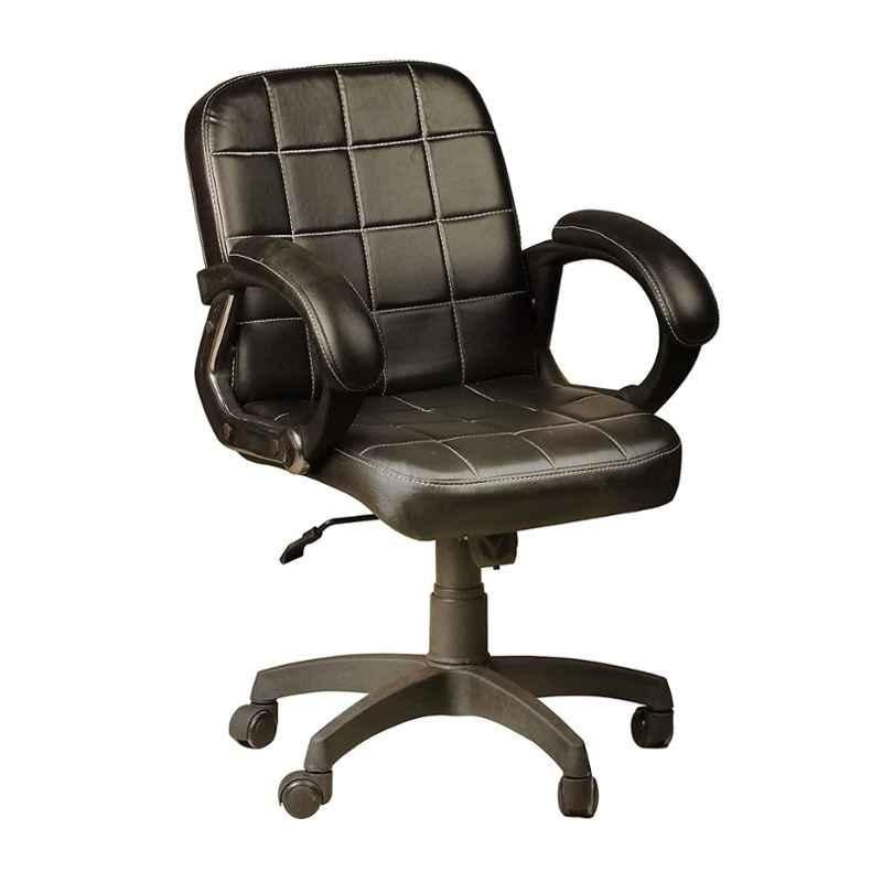 Mezonite KI 223 Black Medium Back Leatherette Office Chair