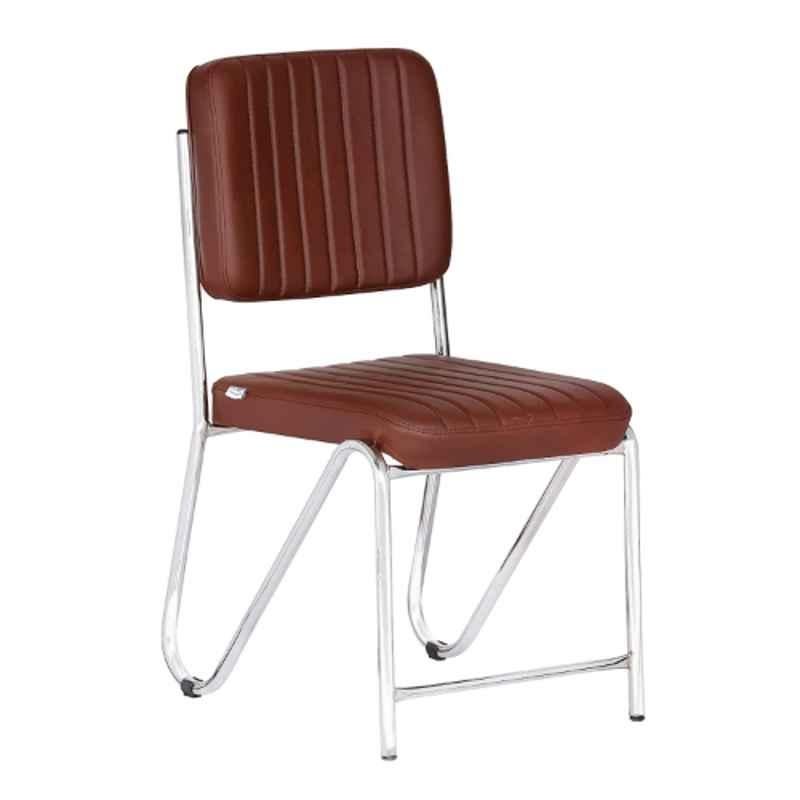 Da URBAN Norton 85x43x57cm Leatherette Brown Visitor Chair with Heavy Frame