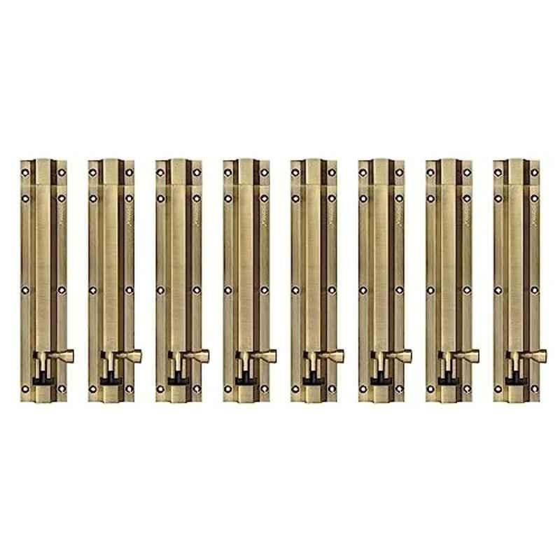 Plantex Stainless Steel 8 inch Antique Brass Tower Bolt/Door Latch/Kundi/Chitakini/Door Latch for Windows & Main Door (Pack of 8)- APS-704-BA-8IN-TOWER-BOLT-PK-8