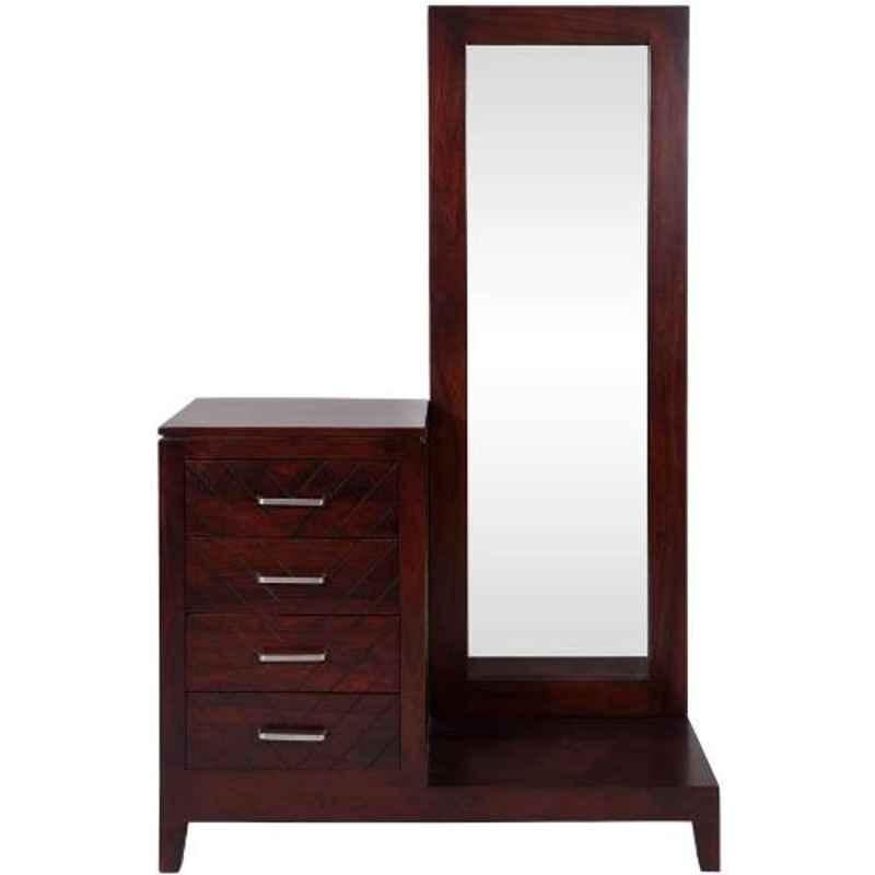 Buy Evok Dark Brown Rio Solidwood 4 Drawer Dresser Mirror, IT00059549  Online At Best Price On Moglix