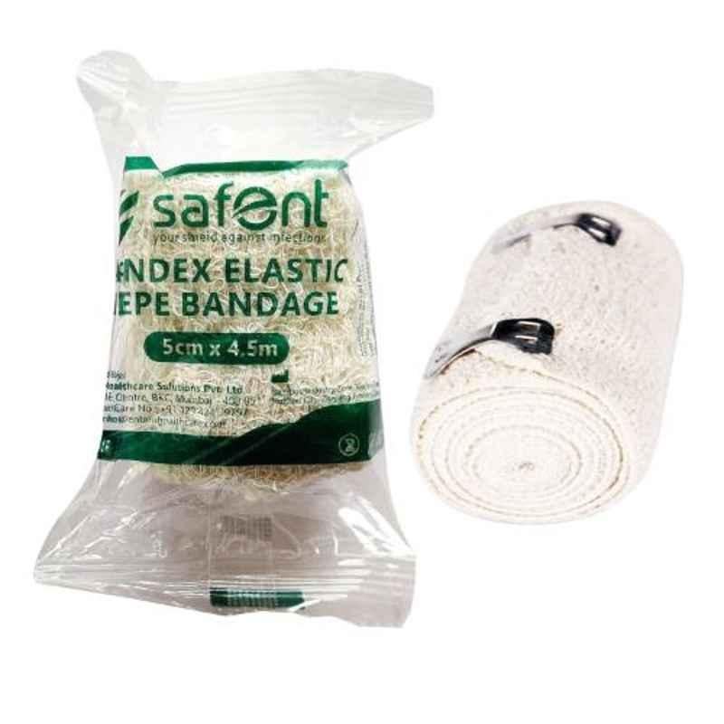 Safent Spandex 2 inch 5cmx4.5m Natural White Elastic Crepe Bandages, SAFE0049 (Pack of 2)