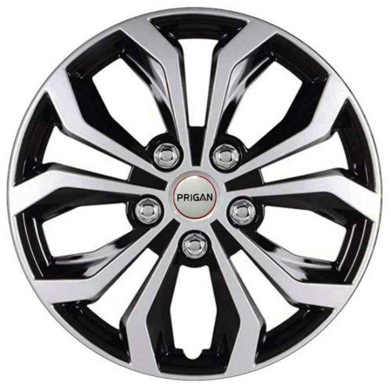 Prigan 4 Pcs 14 inch Silver Universal Wheel Cover Set