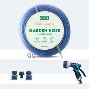 IFFCO Urban Gardens 20m Hose Pipe, 8 Mode Watering Spray Gun & 3 Pcs Connectors Combo