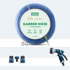 IFFCO Urban Gardens 20m Hose Pipe, 8 Mode Watering Spray Gun & 3 Pcs Connectors Combo
