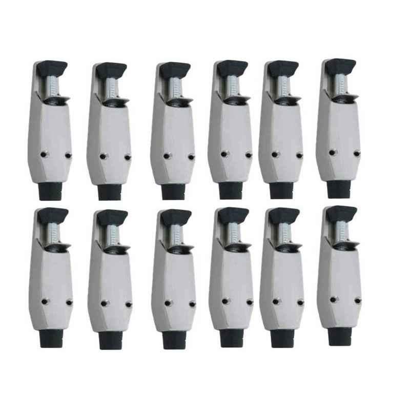 Smart Shophar 5 inch Aluminium Alloy Silver Summary Door Stopper, SHA30ST-SUMM-SL05-P12 (Pack of 12)