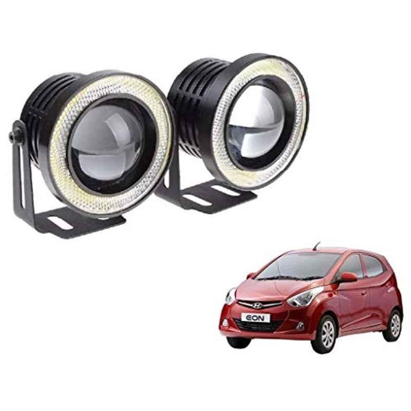 Kozdiko 2 Pcs 15W 3.5 inch High Power White LED Projector COB Fog Light Set with White Angel Eye Ring for Hyundai Eon, koz_72566
