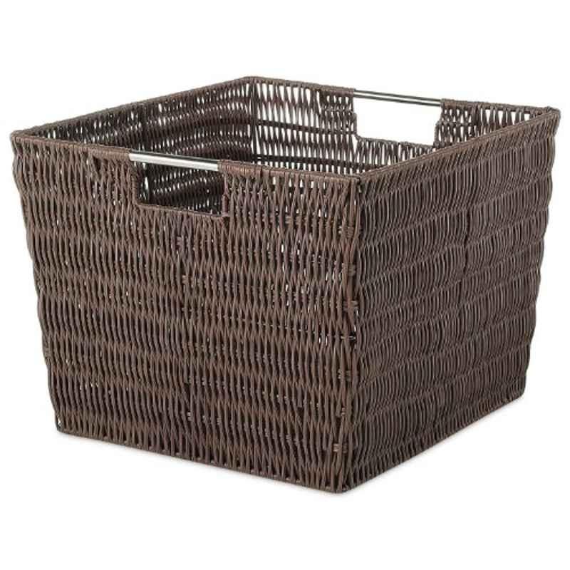 Whitmor Rattique Plastic Brown Storage Bin, 6500-1715-Java