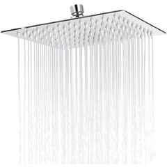 Prestige 8x8 inch Stainless Steel Chrome Finish Ultra Slim Shower Head without Arm