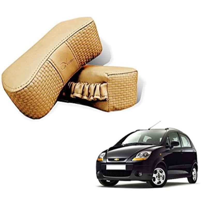 Kozdiko 2 Pcs Memory Foam Beige Neck Rest Cushion Pillow Set for Chevrolet Spark, Koz-5190