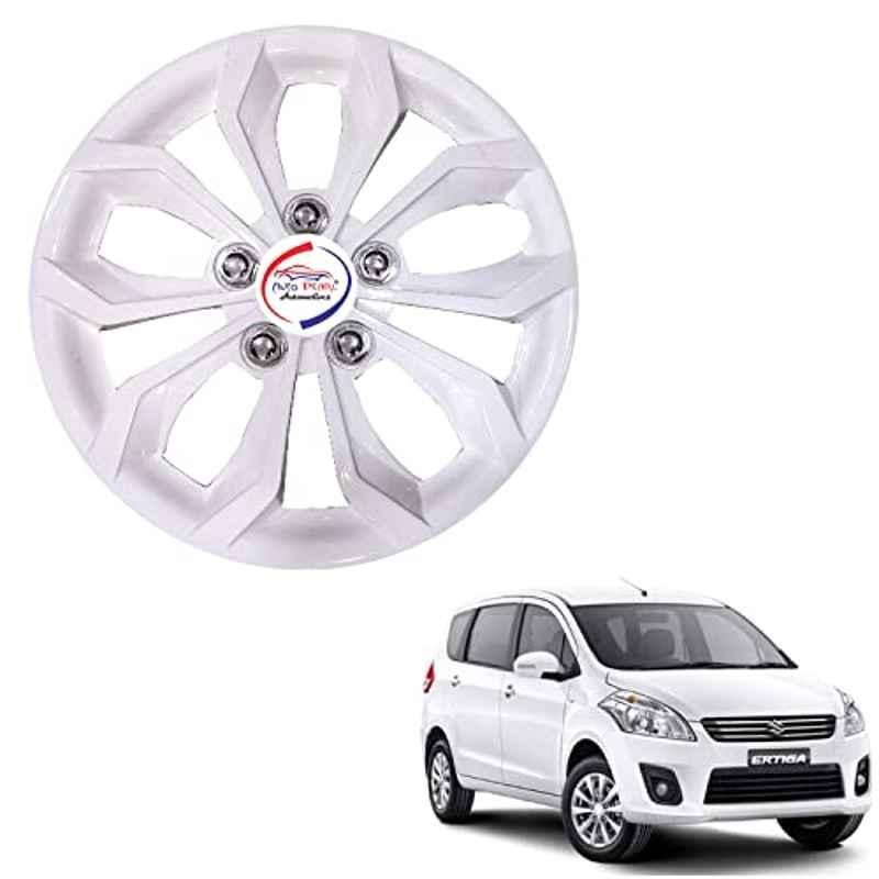 Auto Pearl 4 Pcs 15 inch ABS Pearl White BBR22 Hubcap Wheel Cover Set with Retention Ring for Maruti Suzuki Ertiga Type 1