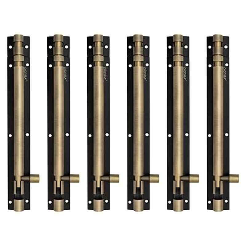 Plantex Stainless Steel 8 inch Tower Bolt/Tower Bolt for Home, Offices Doors and Windows/Tower Bolt for Main Door/Door Latch/Kundi/Chitakini/Door Latch for Windows - Pack of 6 (Brass Antique)