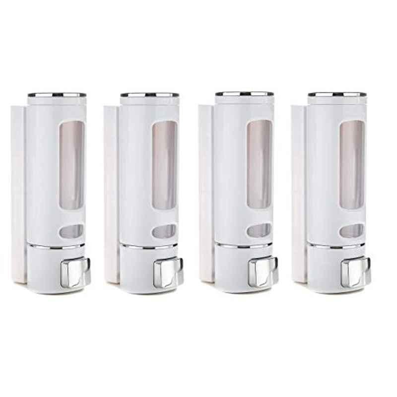 Zesta 500ml ABS Royal White Wall Mounted Liquid Soap Dispenser (Pack of 4)