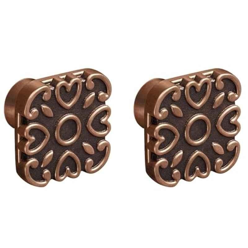 Plantex Knobs for Drawer/Square Drawer Knobs/Knobs for Cabinets/Pull-Push Knobs for Kitchen/Bedroom Drawer (Pack of 2) DTK-299, Antique Copper