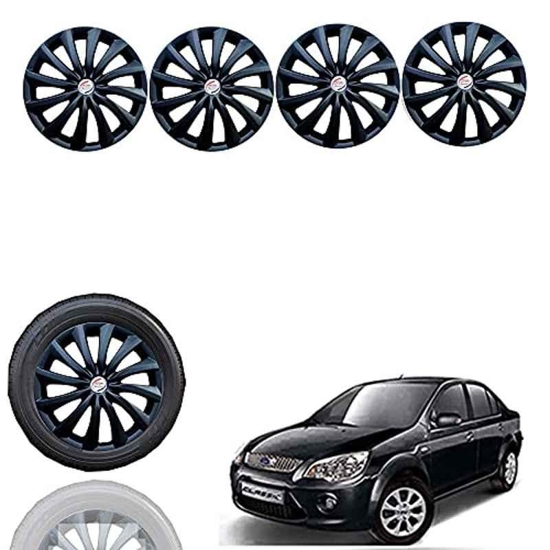Auto Pearl 4 Pcs 14 inch Black Press Fitting Wheel Cover Set for Ford Fiesta
