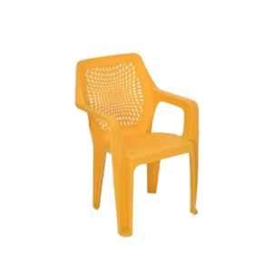 Nilkamal Trendy Plastic Mustard Yellow Outdoor Chair, (Pack of 2)