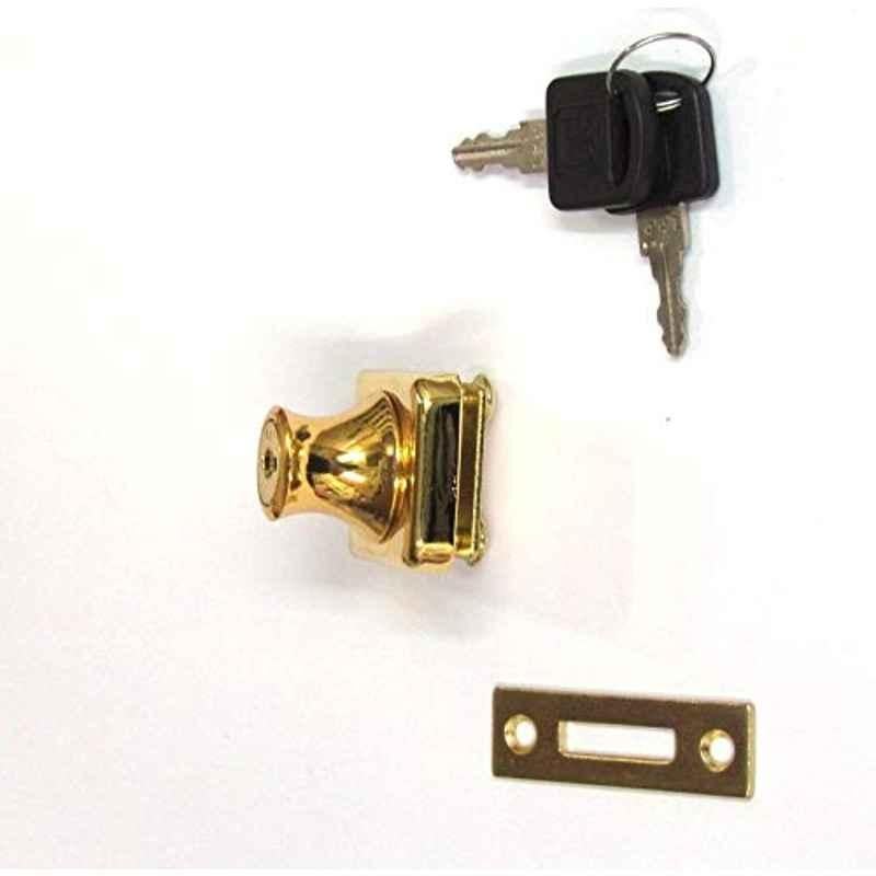 Glass Drawer Lock, Gold Colored