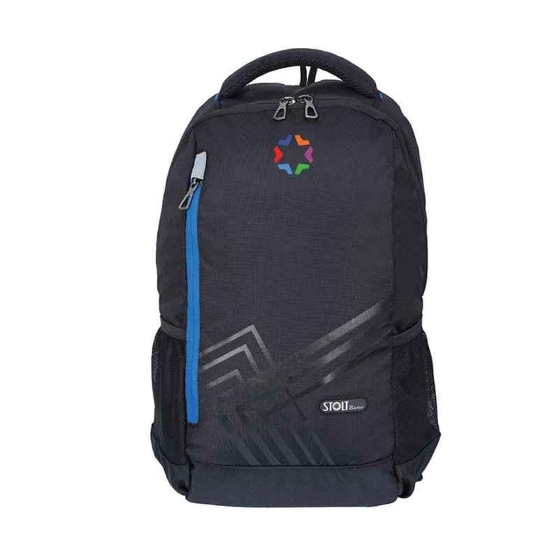 Stolt Core Polyester 30L Black & Blue Waterproof Backpack