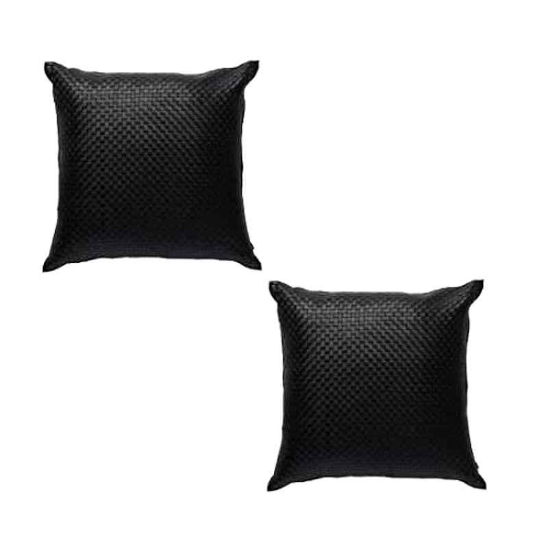 Kozdiko 2 Pcs Faux Leather Black Car Seat Pillow Cushion Set for Nissan Terrano