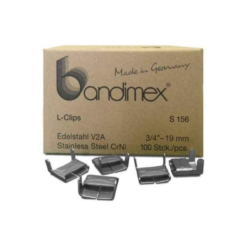 Bandimex S 156 100Pcs 3/4 inch Silver L-Clips Set