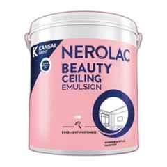 Nerolac Beauty Ceiling Emulsion 4 Litre White Interior Wall Emulsion Paint with Low VOC, FastDrying & Non Toxic