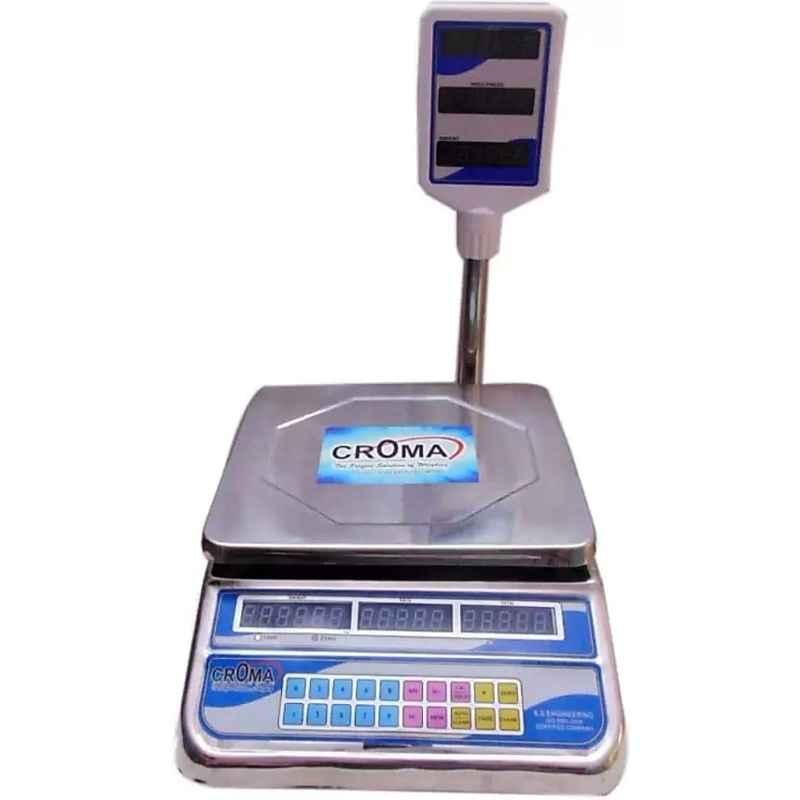 I Tech 30kg Stainless Steel Silver Price Counting Weight Machine with Green Display, SSPRC-30