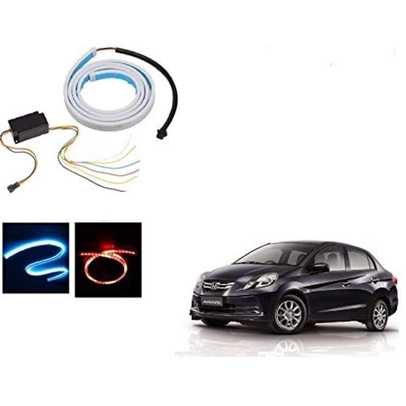 Kozdiko 12V Plastic Multicolour Streamer Brake Tail & Turn Signal LED Strip Light for Honda Old Amaze 2013-2017