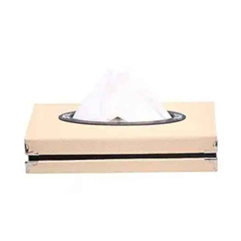 Kozdiko Leatherette Beige Classic Car Tissue Paper Dispenser Box with 200 Sheets (100 Pulls) for Opel Corsa