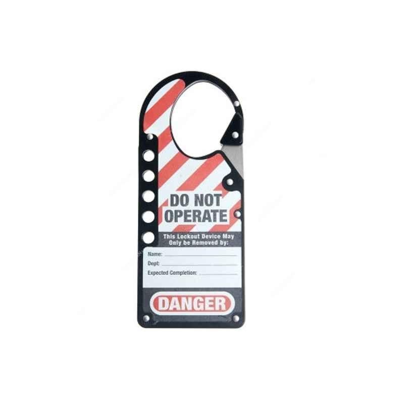 Loto-Lok 44.5x54mm Aluminium Noir Lockout Hasp with Snap-On Clip, HSP-MST-724N