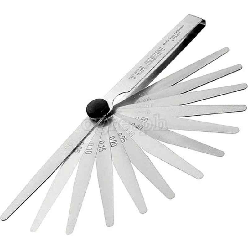 Tolsen 0.05-1 mm/100 mm Chrome Plated Case Feeler Gauges, 35044