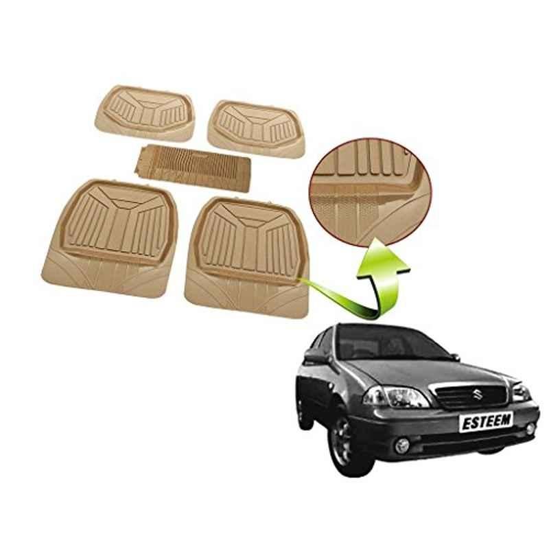 Kozdiko 5 Pcs Rubber Beige 3G Rubber Mat Set for Maruti Grand Vitara