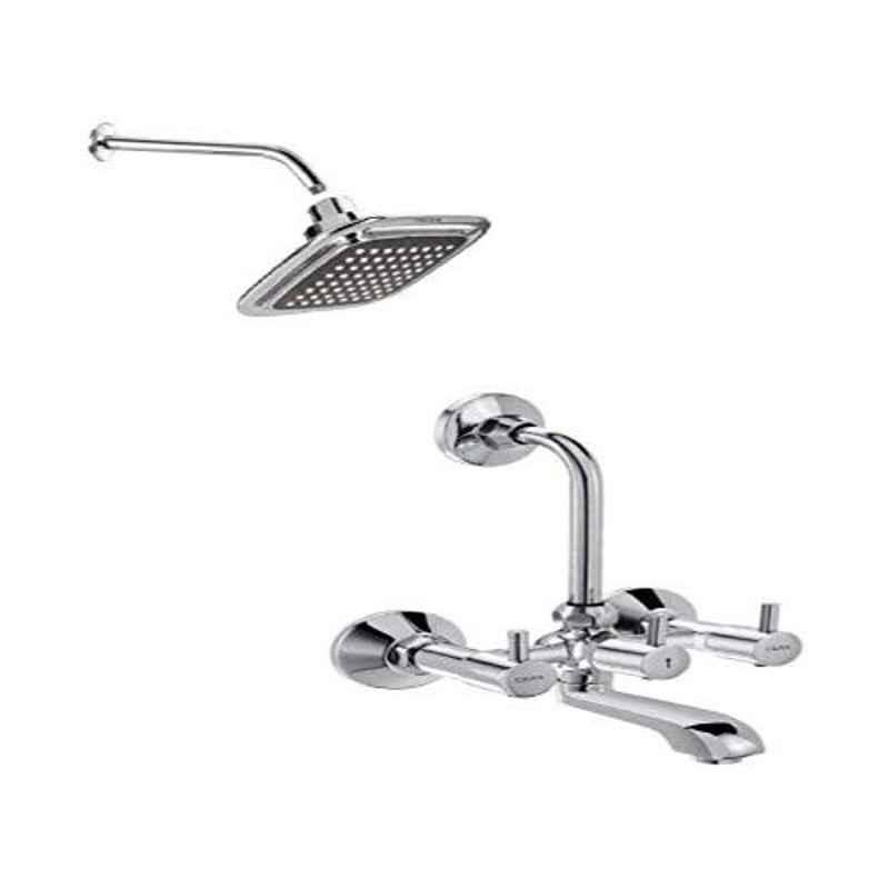Cera Small Size Brass Chrome Finish Quarter Turn 2-in-1 Water Mixer with Overhead & Arm Shower