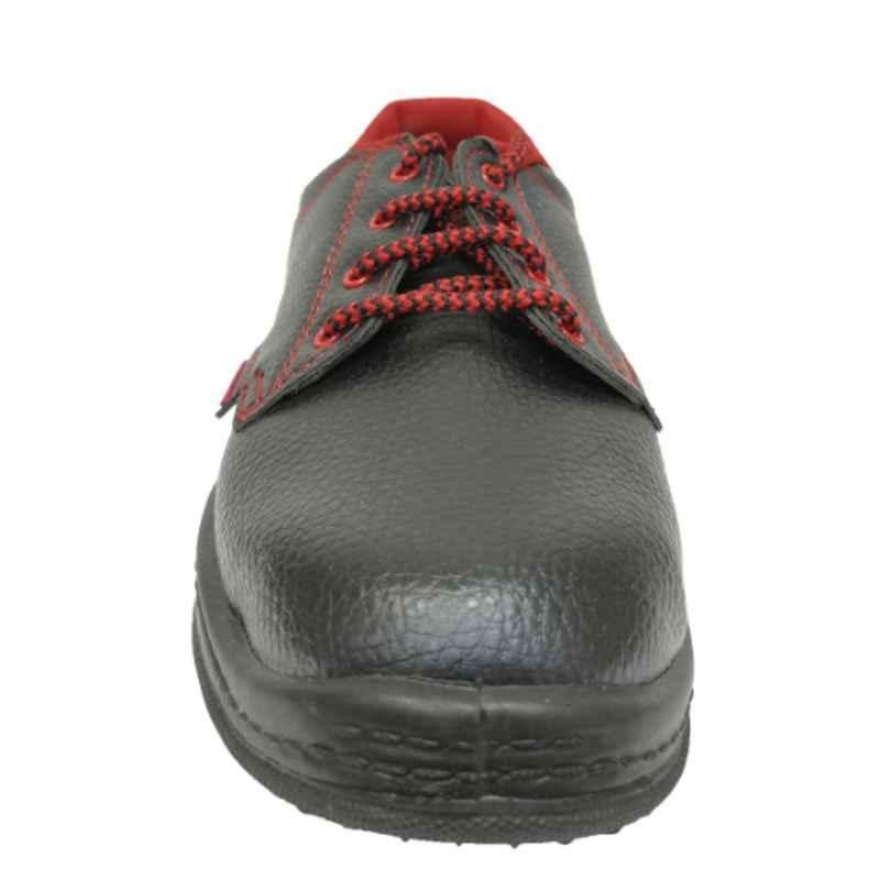 Workman Rock Info PVC Synthetic Steel Toe Black & Red Safety Shoes, DL 11, Size: 41