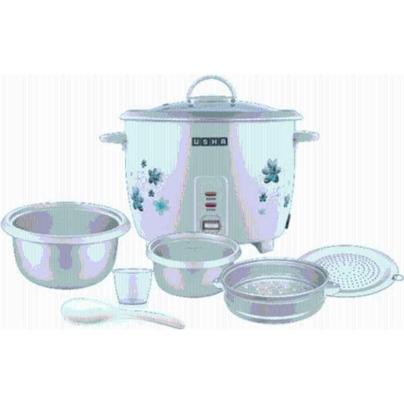 Usha 1.8 Litre 700W Aluminium White Electric Rice Cooker, RC18GS2