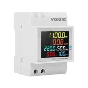 Yokins 0-100A 40-300V 6-in-1 Multifunction Single Phase DIN Rail Mount Digital Energy Meter, YD-525