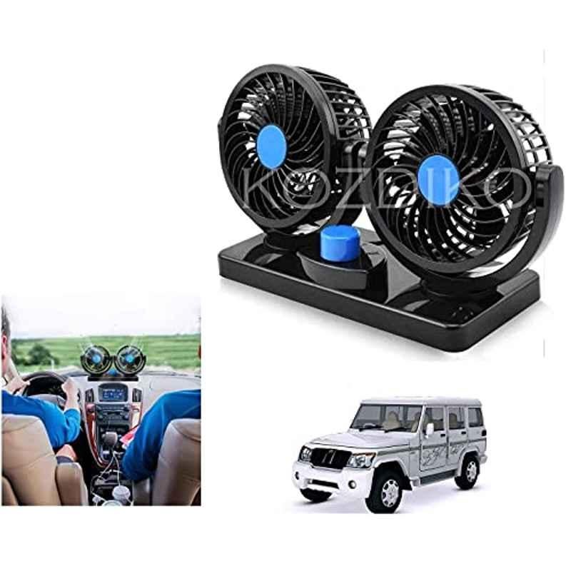 Kozdiko 12V Copper Black Dual Head Rotatable Electric Car Dashboard Fan with 360 Degree for Mahindra Bolero XL