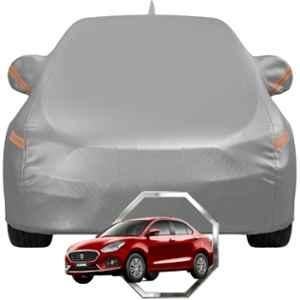 Allextreme Polyester Grey Highlighter Car Cover with Mirror Pocket & Triple Stitched Bottom Elastic for Maruti Suzuki Dzire All Model & Years, MS-SWIFT-DZIRE-GRY