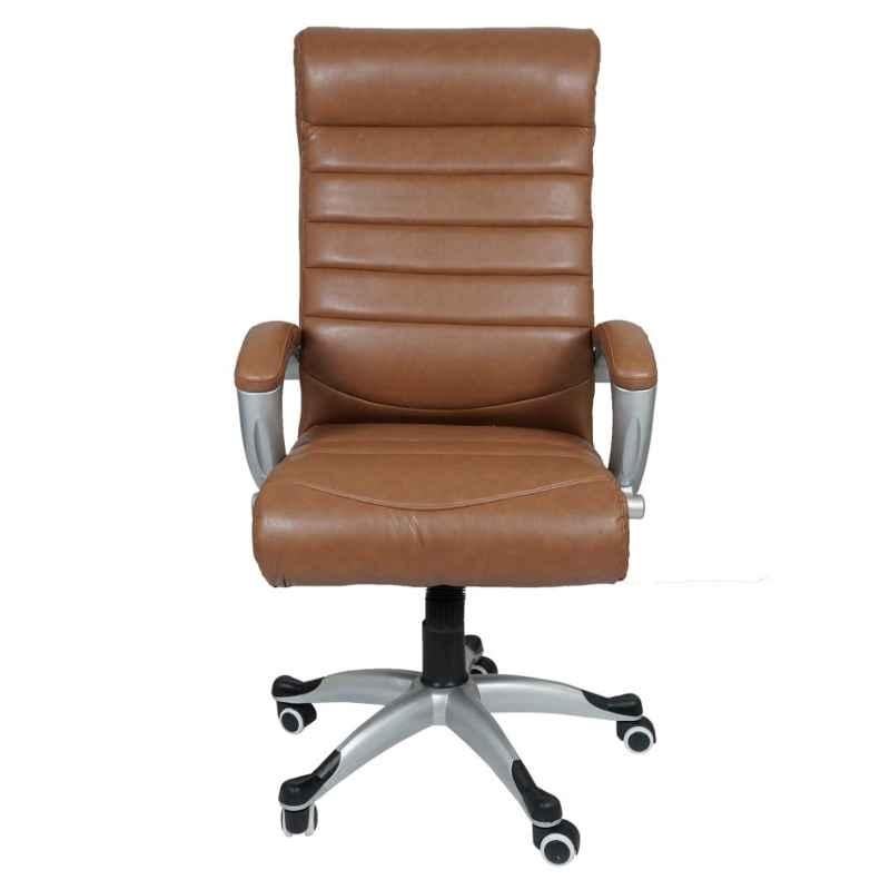 Chair Garage PU Leatherette Brown Adjustable Height Office Chair with Back Support, CG147