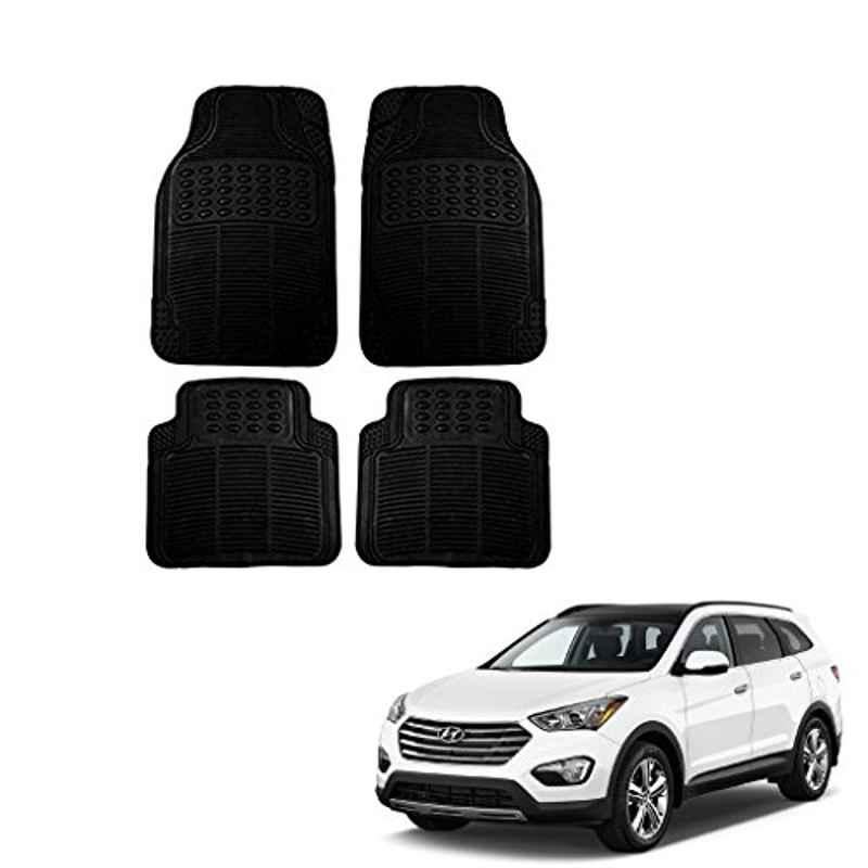Kozdiko Black Simple Rubber Car Foot Mat Set for Hyundai Santafe, koz_22655